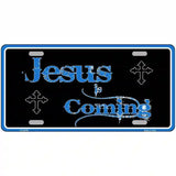 Jesus Is Coming Metal Novelty License Plate 24" x 12" (LLP)