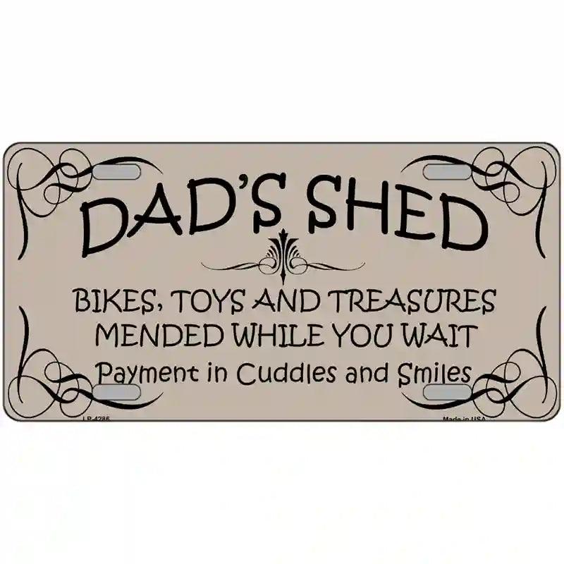 Dads Shed Metal Novelty License Plate 24" x 12" (LLP)
