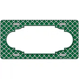 Green White Quatrefoil Center Scallop Metal Novelty License Plate 24" x 12" (LLP)