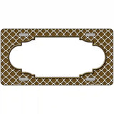 Brown White Quatrefoil Center Scallop Metal Novelty License Plate 24" x 12" (LLP)