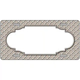 Tan White Quatrefoil Center Scallop Metal Novelty License Plate 24" x 12" (LLP)