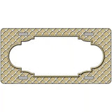 Gold White Quatrefoil Center Scallop Metal Novelty License Plate 24" x 12" (LLP)