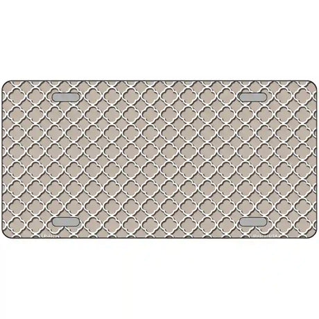 Tan White Quatrefoil Metal Novelty License Plate 24" x 12" (LLP)
