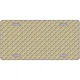 Gold White Quatrefoil Metal Novelty License Plate 24" x 12" (LLP)
