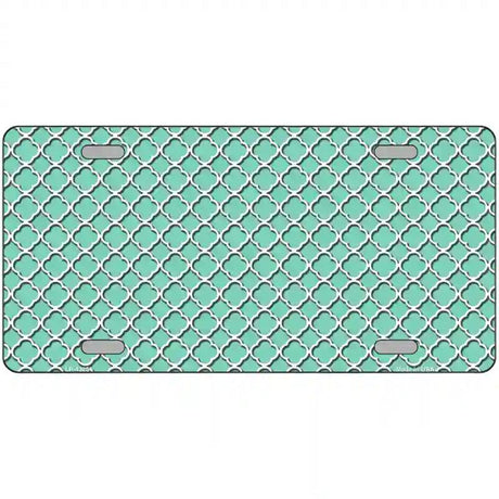 Mint White Quatrefoil Metal Novelty License Plate 24" x 12" (LLP)
