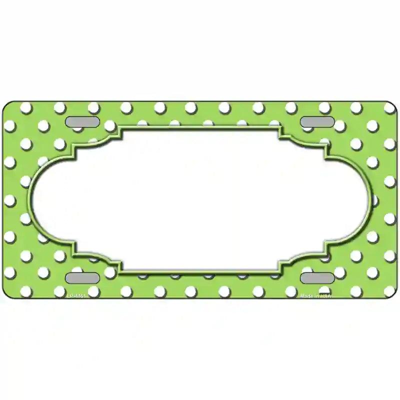 Scallop Lime Green White Polka Dot Metal Novelty License Plate 24" x 12" (LLP)