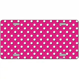 Pink White Polka Dot Metal Novelty License Plate 24" x 12" (LLP)