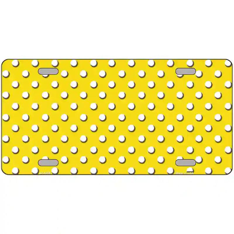Yellow White Polka Dot Metal Novelty License Plate LP-4369 24" x 12" (LLP)