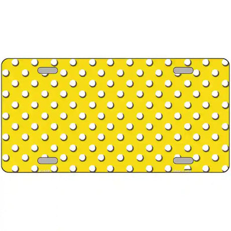 Yellow White Polka Dot Metal Novelty License Plate LP-4369 24" x 12" (LLP)