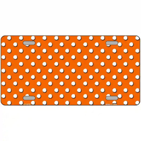 Orange White Polka Dot Metal Novelty License Plate LP-4370 24" x 12" (LLP)