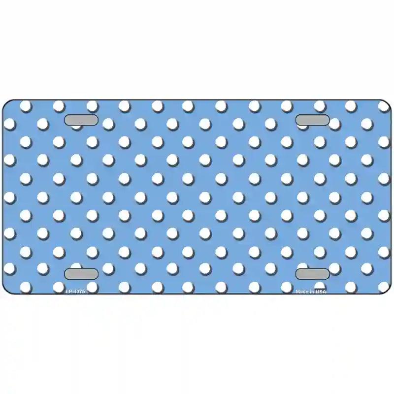 Light Blue White Polka Dot Metal Novelty License Plate LP-4375 24" x 12" (LLP)