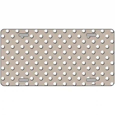 Tan White Polka Dot Metal Novelty License Plate LP-4377 24" x 12" (LLP)
