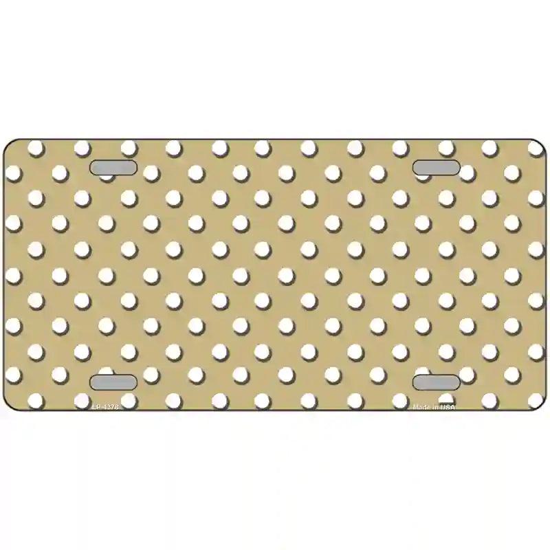 Gold White Polka Dot Metal Novelty License Plate LP-4378 24" x 12" (LLP)