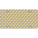 Gold White Polka Dot Metal Novelty License Plate LP-4378 24" x 12" (LLP)