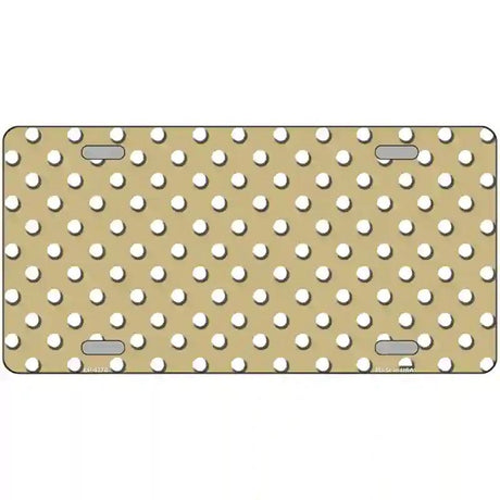 Gold White Polka Dot Metal Novelty License Plate LP-4378 24" x 12" (LLP)