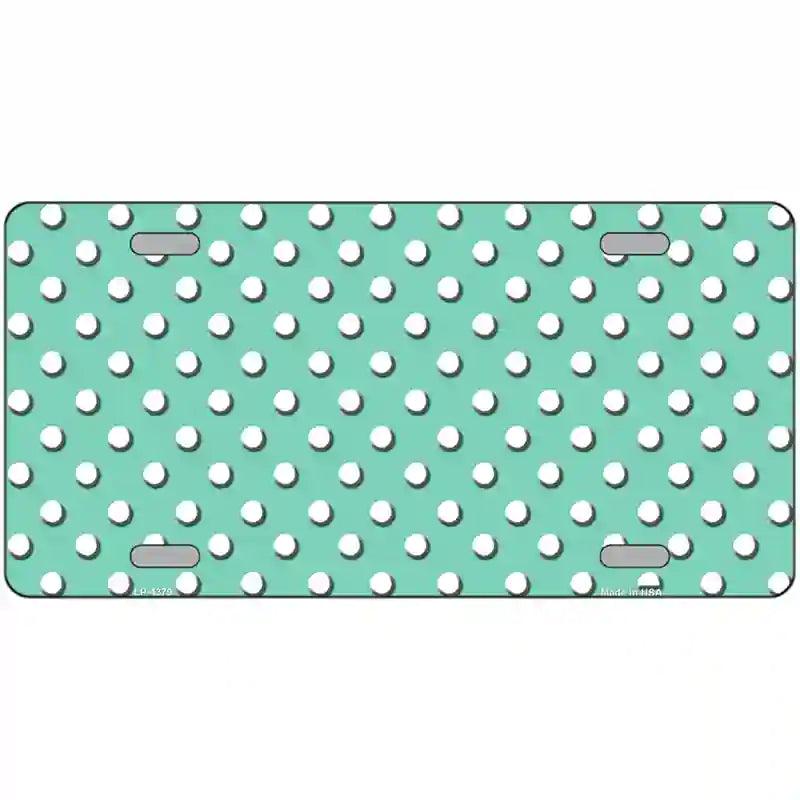 Mint White Polka Dot Metal Novelty License Plate LP-4379 24" x 12" (LLP)