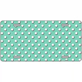Mint White Polka Dot Metal Novelty License Plate LP-4379 24" x 12" (LLP)
