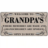 Welcome To Grandpas Metal Novelty License Plate 24" x 12" (LLP)