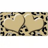 Gold Black Cheetah Gold Center Hearts Metal Novelty License Plate 24" x 12" (LLP)