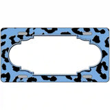 Light Blue Black Cheetah Scallop Metal Novelty License Plate 24" x 12" (LLP)