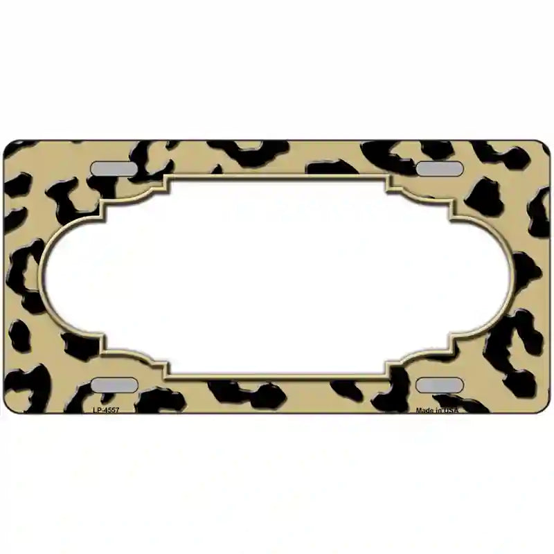 Gold Black Cheetah Scallop Metal Novelty License Plate 24" x 12" (LLP)