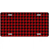 Red Black Houndstooth Metal Novelty License Plate 24" x 12" (LLP)