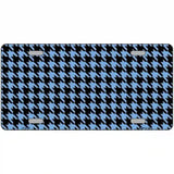 Light Blue Black Houndstooth Metal Novelty License Plate 24" x 12" (LLP)