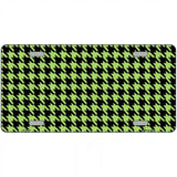 Lime Green Black Houndstooth Metal Novelty License Plate 24" x 12" (LLP)