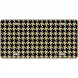 Gold Black Houndstooth Metal Novelty License Plate 24" x 12" (LLP)