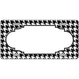 White Black Houndstooth Scallop Center Metal Novelty License Plate 24" x 12" (LLP)