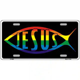 Jesus Fish Rainbow Metal Novelty License Plate 24" x 12" (LLP)