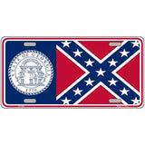 Old Georgia State Flag Metal Novelty License Plate 24" x 12" (LLP)