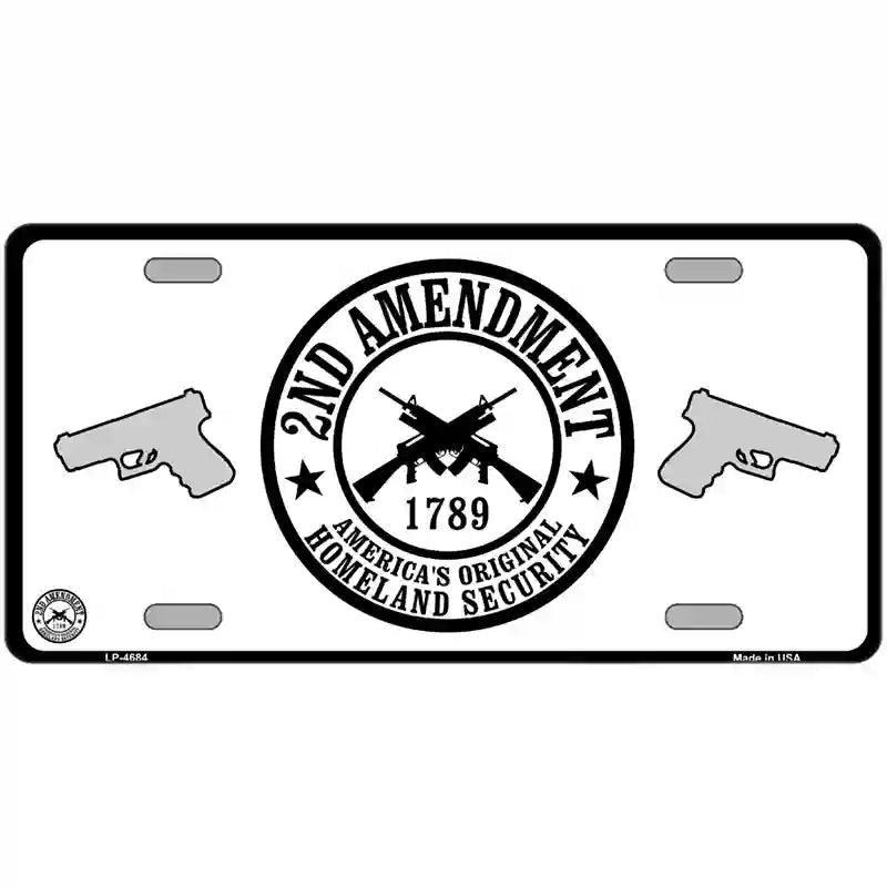 2nd Amendment Metal Novelty License Plate 24" x 12" (LLP)