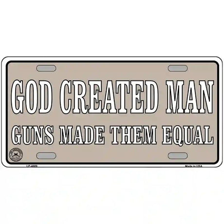 Guns Made Them Equal Metal Novelty License Plate 24" x 12" (LLP)