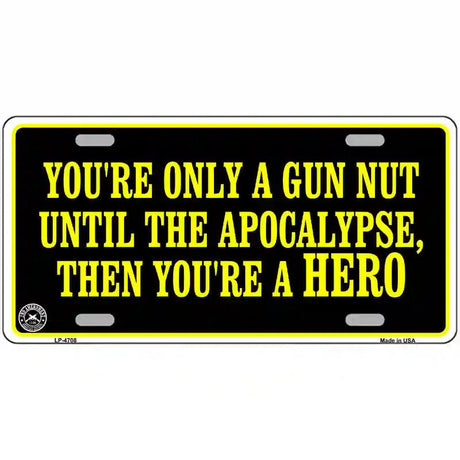 Gun Nut Metal Novelty License Plate 24" x 12" (LLP)