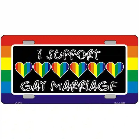 Support Gay Marriage Metal Novelty License Plate 24" x 12" (LLP)