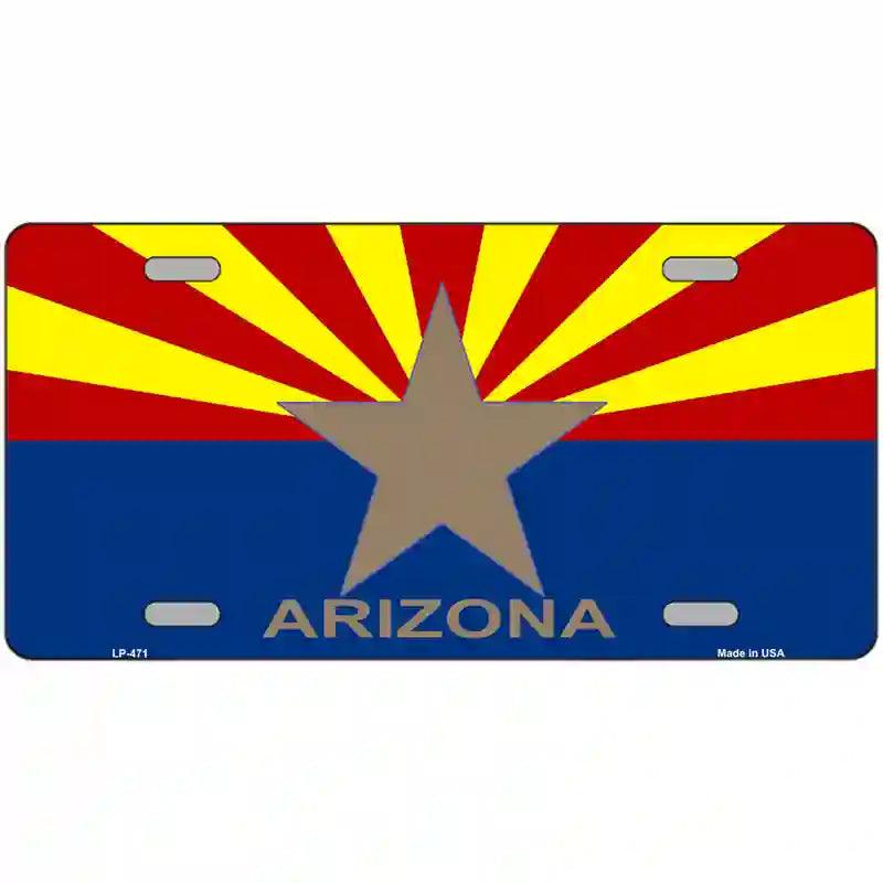 Arizona State Flag Metal Novelty License Plate 24" x 12" (LLP)