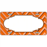 Orange Light Orange Scallop Chevron Metal Novelty License Plate 24" x 12" (LLP)