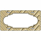 Gold Light Gold Scallop Chevron Metal Novelty License Plate 24" x 12" (LLP)