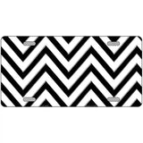 White Black Chevron Metal Novelty License Plate 24" x 12" (LLP)