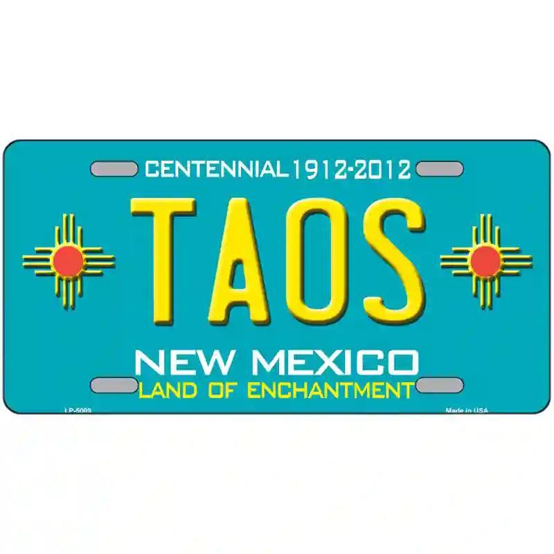 Taos Teal New Mexico Novelty License Plate 24" x 12" (LLP)