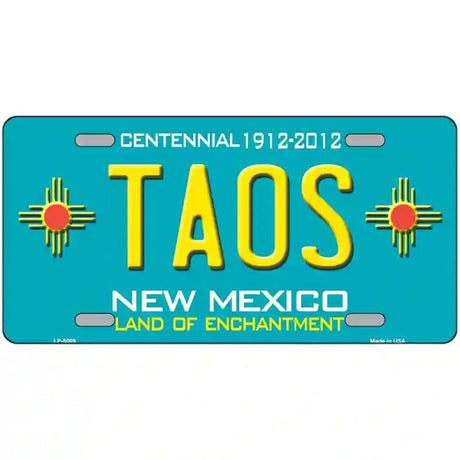 Taos Teal New Mexico Novelty License Plate 24" x 12" (LLP)