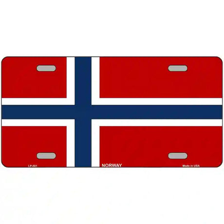 Norway Flag Metal Novelty License Plate 24" x 12" (LLP)