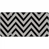 Grey Black Chevron Metal Novelty License Plate 24" x 12" (LLP)