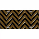 Brown Black Chevron Metal Novelty License Plate 24" x 12" (LLP)