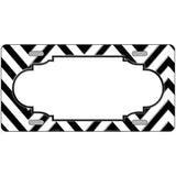 White Black Chevron Scallop Metal Novelty License Plate 24" x 12" (LLP)