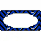 Blue Black Chevron Scallop Metal Novelty License Plate 24" x 12" (LLP)