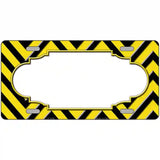 Yellow Black Chevron Scallop Metal Novelty License Plate 24" x 12" (LLP)
