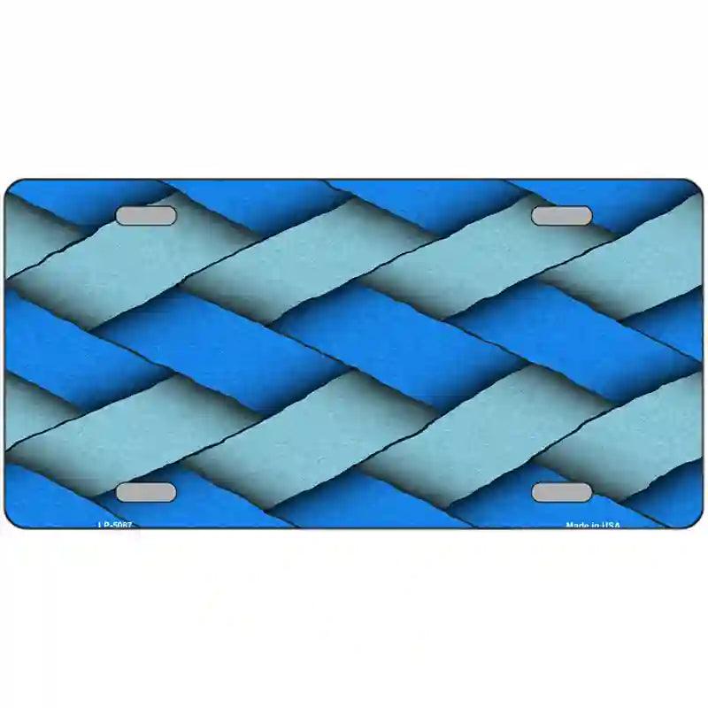 Weave Blue Metal Novelty License Plate 24" x 12" (LLP)