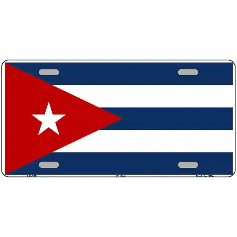 Cuba Flag Metal Novelty License Plate 24" x 12" (LLP)